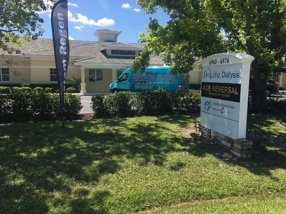 Stem-Regen | Age Reversal Technology Center Building Sarasota Signage