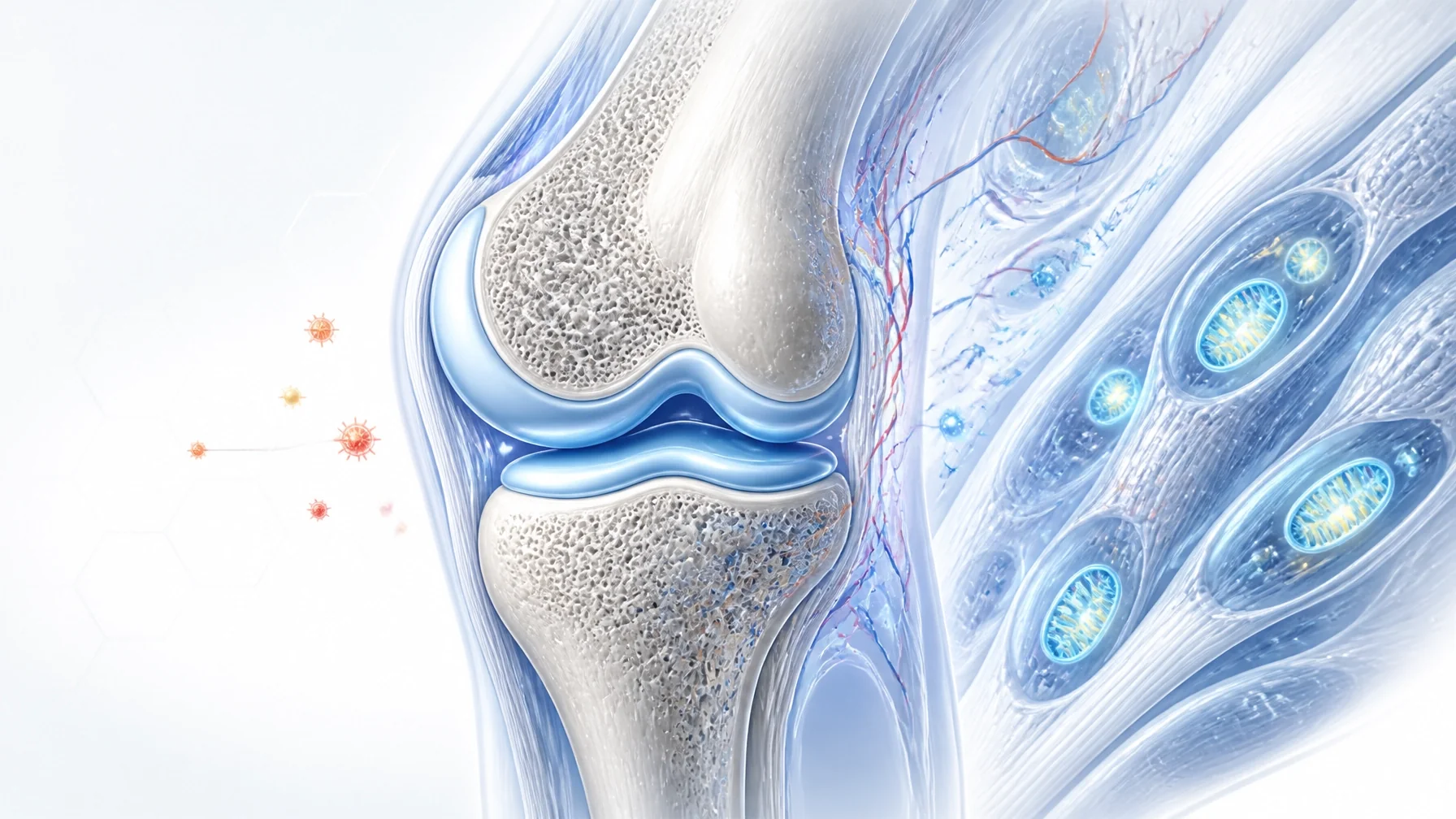 Non-surgical knee pain treatment biology: microcirculation, mitochondria, and inflammatory versus regenerative signaling
