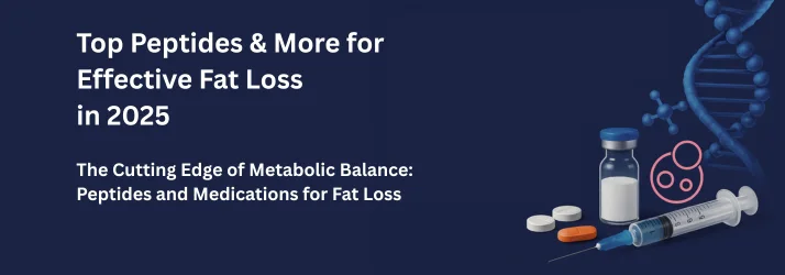 Blue medical imagery with pills, a syringe, and a vial alongside the Stem-Regen branding, highlighting Sarasota regenerative medicine and mitochondrial health concepts.