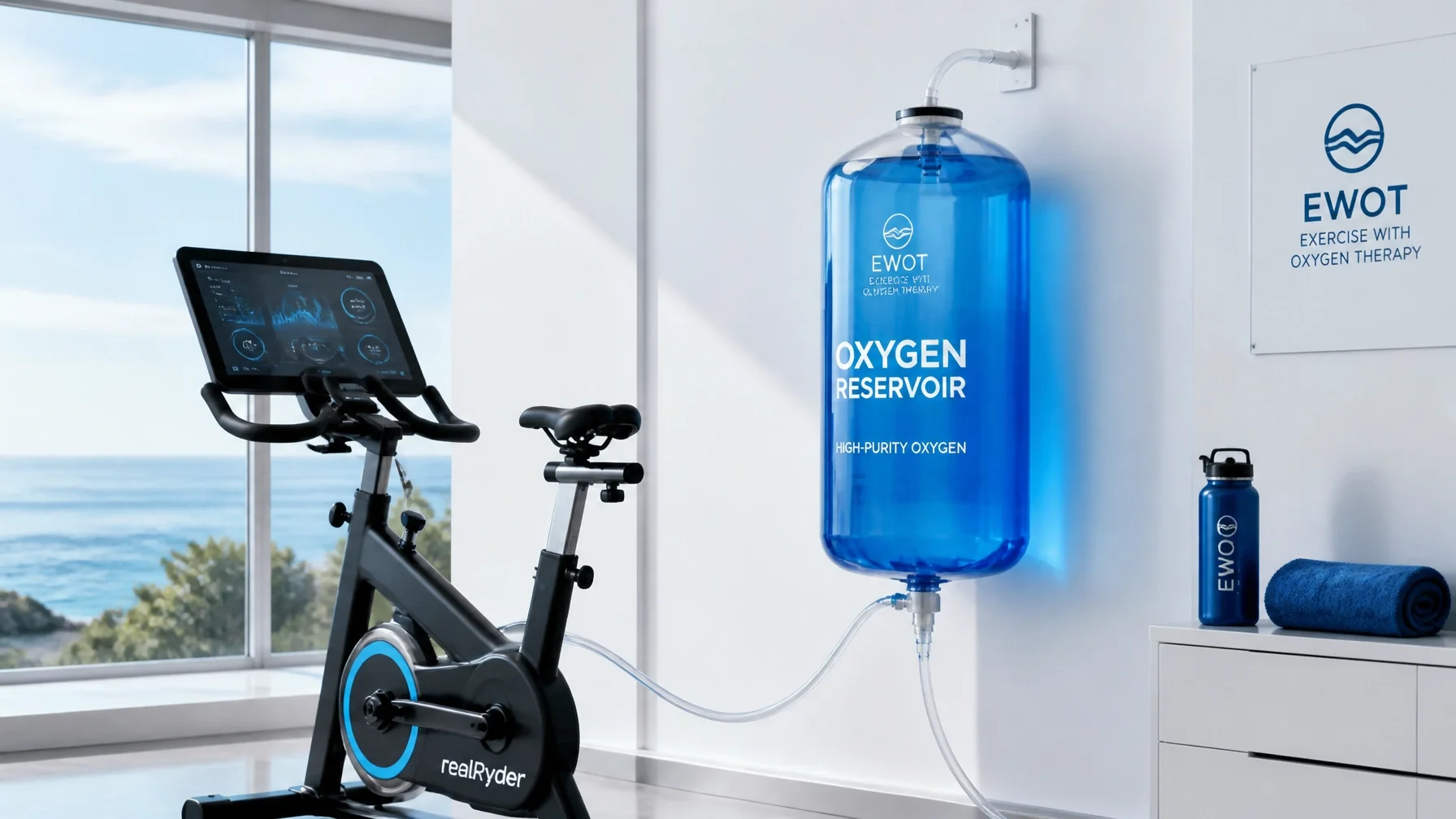 High-end EWOT reservoir bag system in a clinical setting at ARTC Sarasota